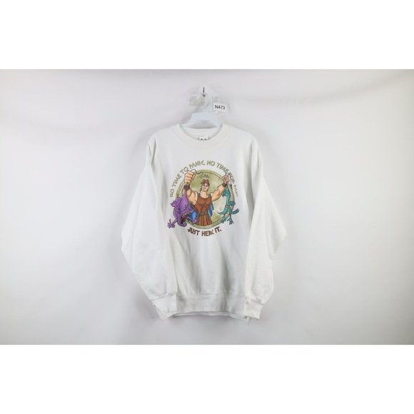 Vintage 90s Disney Mens Large Hercules Movie Spell Out Crewneck Sweatshirt USA